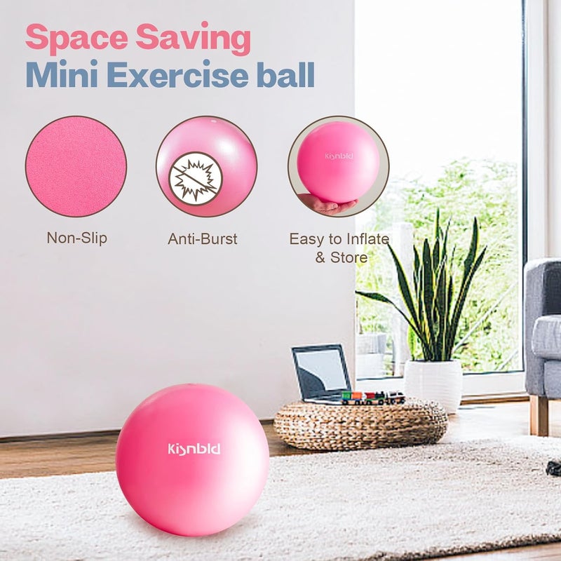 kisnbld Small Exercise Ball, 9 Inch Mini Pilates Ball, Anti Burst and Slip Resistant Mini Yoga Ball for Stability, Fitness, Physical Therapy, Stretching & Core Strength Workout at Home Gym & Office - Image 5